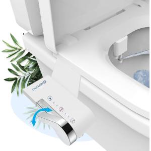 imageHOPOPRO Bidet with Single Finger Water Pressure Control Self Cleaning Hygienic Dual Nozzle FeminineRear Wash NonElectric Bidet Attachment for Toilet Seat Easy DIY Install amplt5 Min WhiteWhite