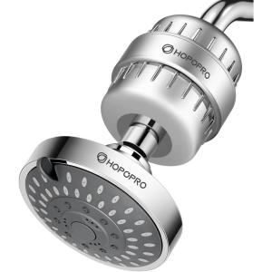 imageHOPOPRO NBC News Recommended 5 Modes Shower Head and 18 Stages Shower Filter Combo High Pressure Filtered Showerhead High Output Shower Head Combo Purifying Water Healthy Life