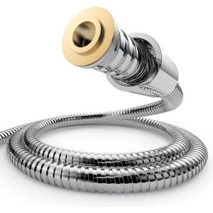imageHOPOPRO NBC News Recommended Brand Shower Hose 59 Inches Long Stainless Steel Universal Handheld Showerhead Hose with Brass Insert and Nut Easy ToolFree Installation Matte BlackChrome