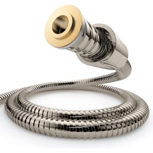 imageHOPOPRO NBC News Recommended Brand Shower Hose 59 Inches Long Stainless Steel Universal Handheld Showerhead Hose with Brass Insert and Nut Easy ToolFree Installation Matte BlackBrushed Nickel