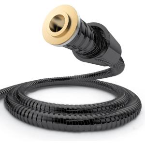 imageHOPOPRO NBC News Recommended Brand Shower Hose 59 Inches Long Stainless Steel Universal Handheld Showerhead Hose with Brass Insert and Nut Easy ToolFree Installation Matte BlackMatte Black